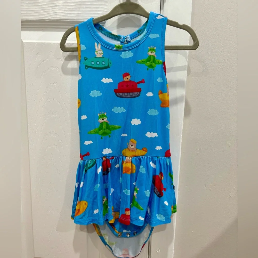 Bums & Roses Ready Jet Go Racer Back Ruffle Dress - Picture 4 of 5